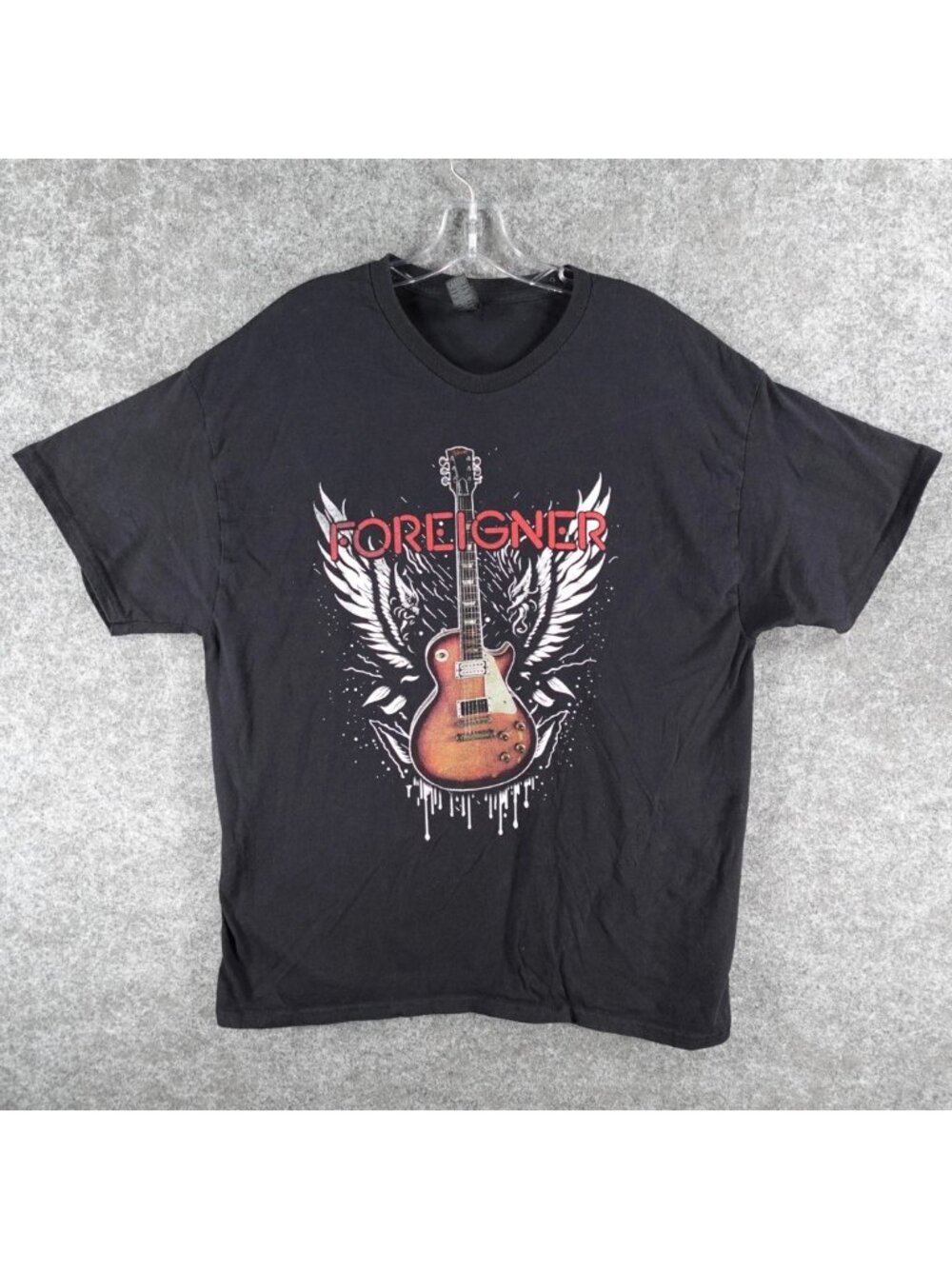Foreigner Graphic T-Shirt Mens Black Historical Farewell Tour With Loverboy Band